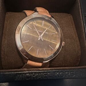 Michael Kors Women’s Watch with Rose Gold Dial and Double Strap